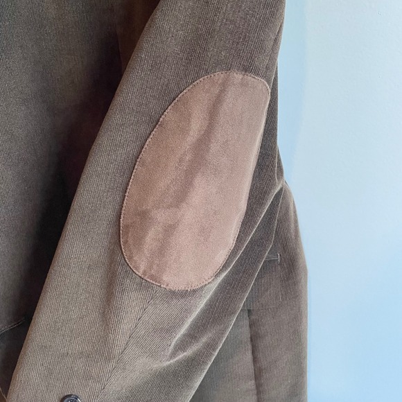 Lauren Ralph Lauren Mens Corduroy Blazer Jacket Brown Elbow Patch 52R Academia - Picture 2 of 6